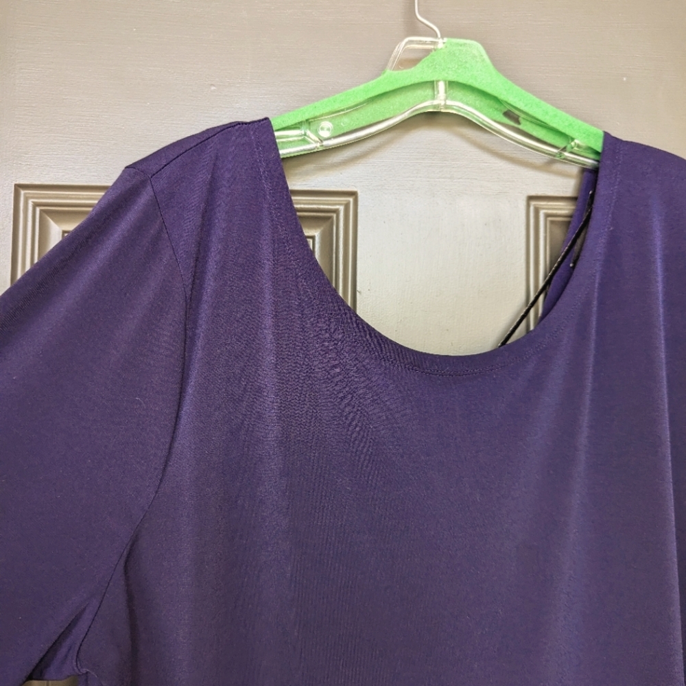 Lane Bryant Pullover Blouse w/V back and Detachable Flat Chain Necklace W 18/20 - Picture 4 of 7
